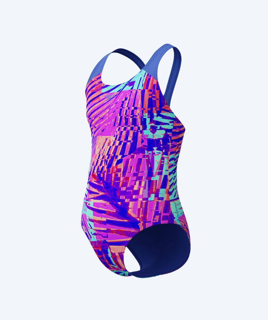 Speedo meisjes badpak - Allover Digital Splashback - Paars/blauw
