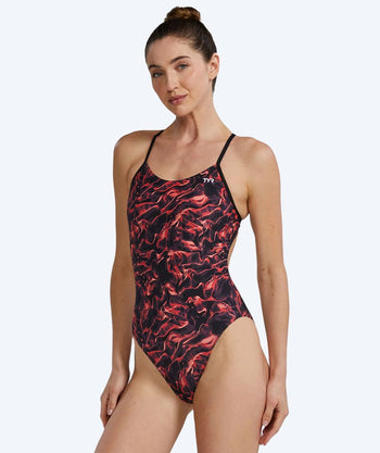 TYR dames badpak - Durafast Energia Cutoutfit - Rood/zwart