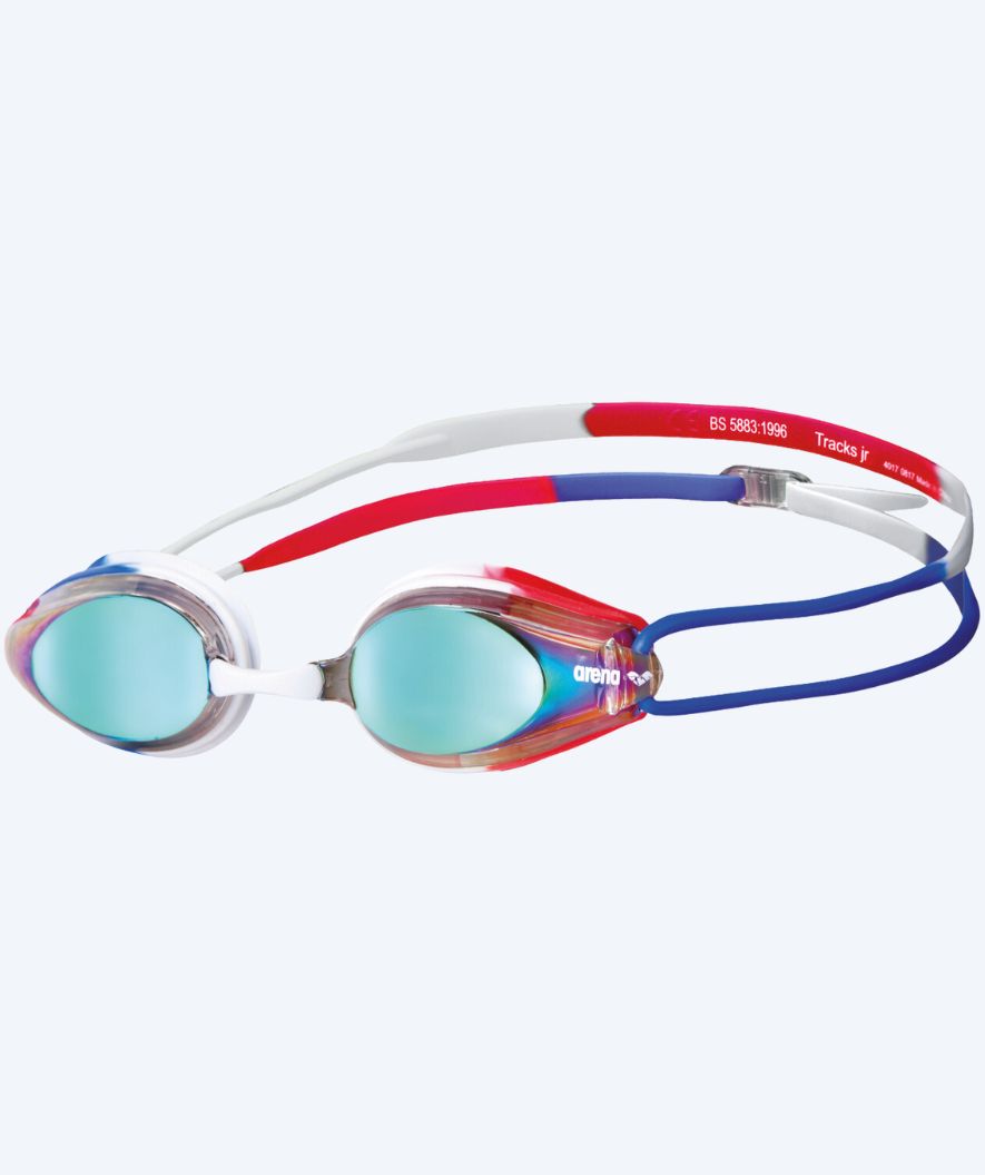 Arena kind wedstrijd zwembril (6-12) - Tracks Mirror - Goud/blauw