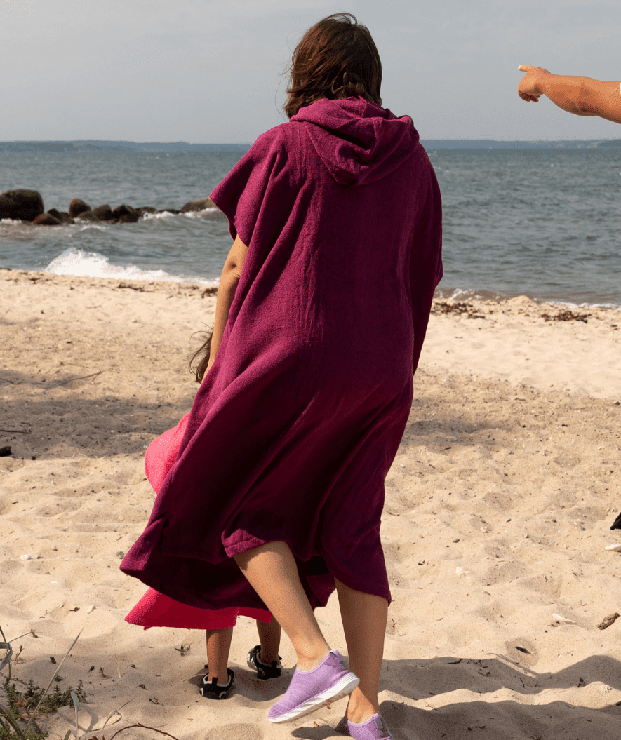 Watery volwassenen badponcho - Katoen - Zwart