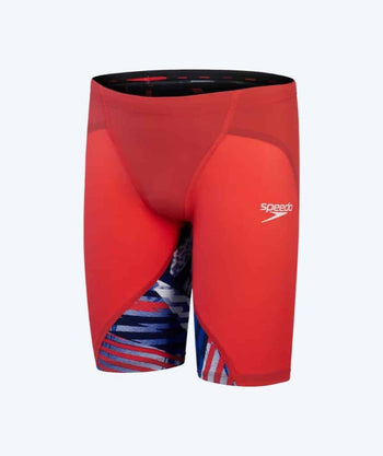 Speedo jongens wedstrijd zwembroek - LZR Ignite - Rood/blauw