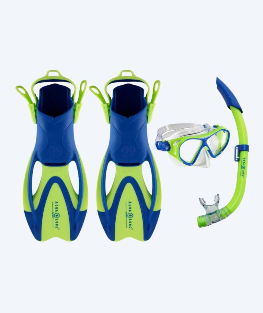 Aqualung kind snorkelset - Urchin - Groen/blauw