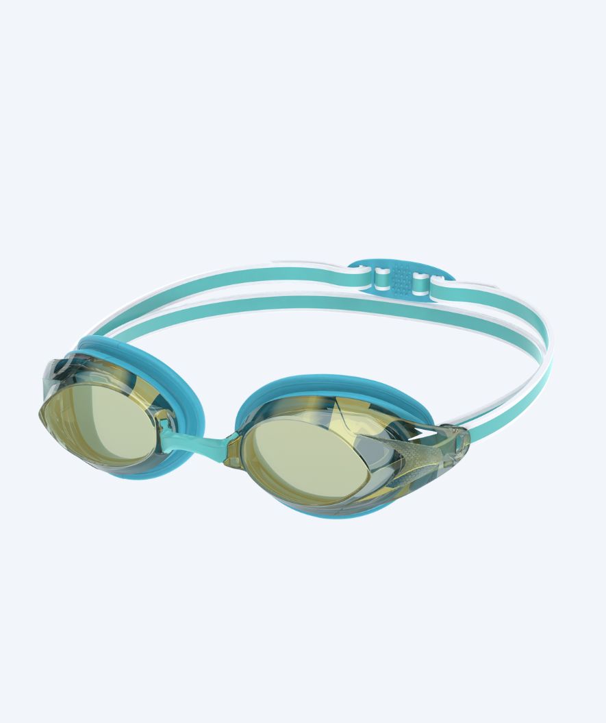 Speedo Elite zwembril voor dames - Vanquisher 3.0 Mirrored - Turkoois/goud