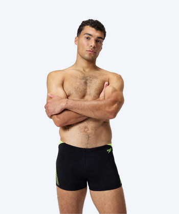 Speedo heren zwemboxers - Hyperboom Splice - Zwart/geel