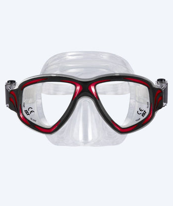 Primotec duikbril op sterkte - M200 (+1.0 – -8.0) - Zwart/rood