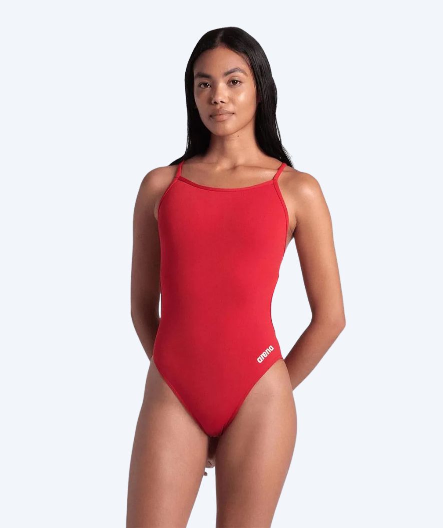 Arena dames badpak - Solid Lace Back - Rood