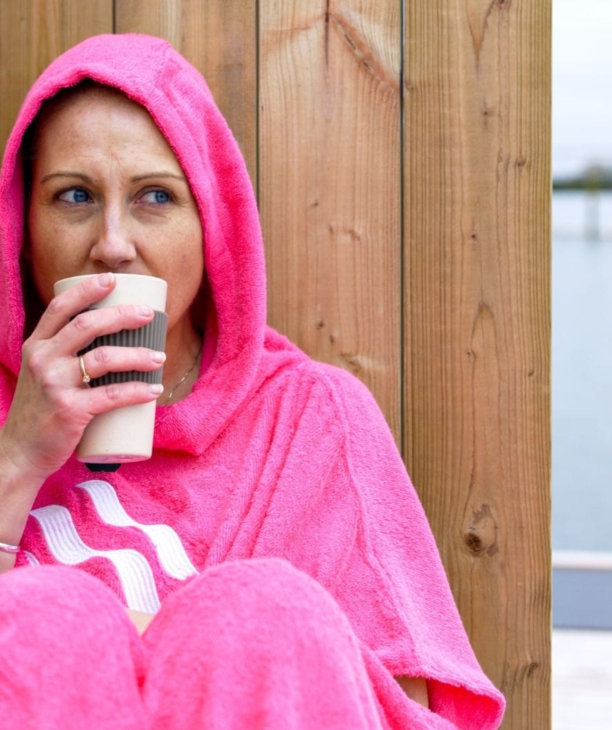 Watery volwassenen badponcho - Katoen - Zwart