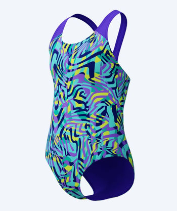 Speedo meisjes badpak - Allover Digital Splashback - Paars/turkoois