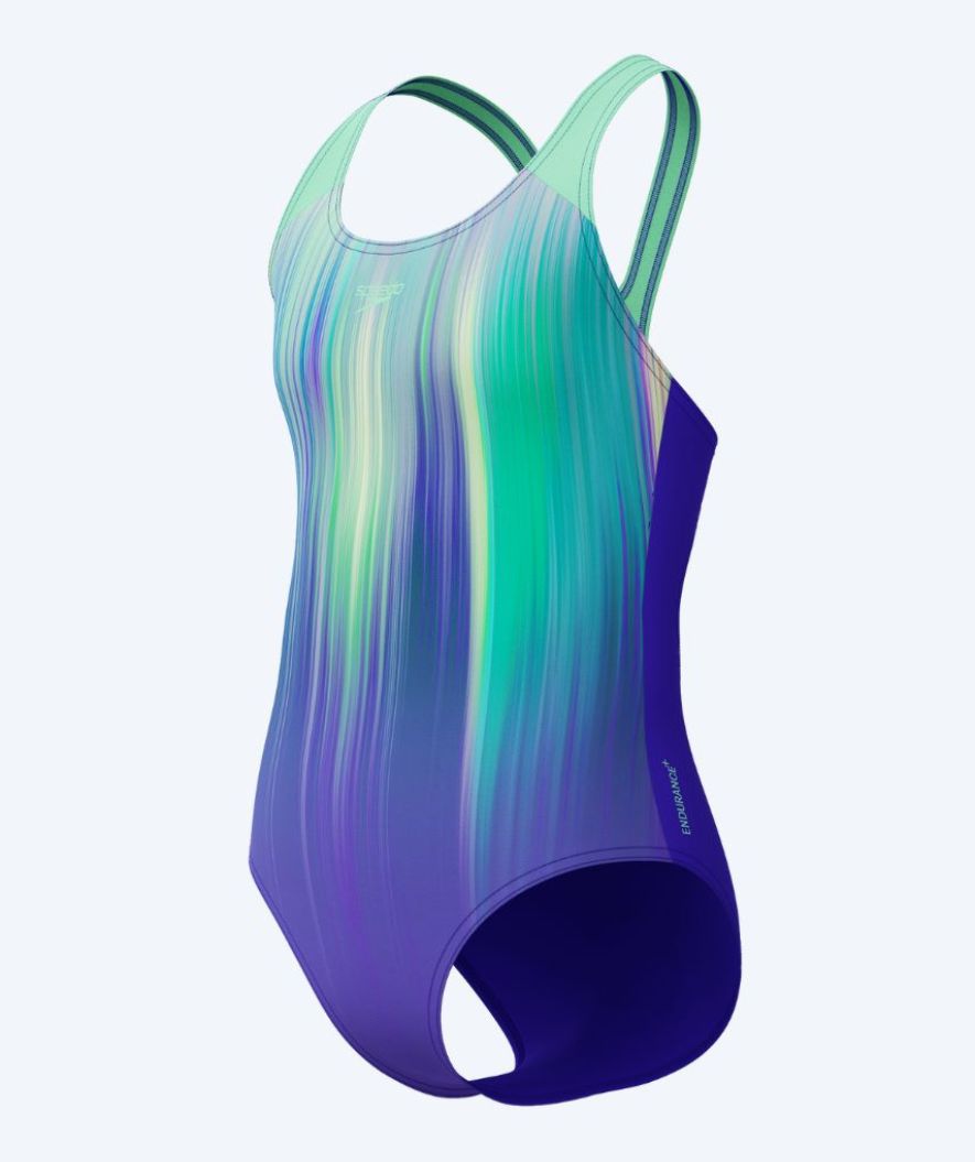 Speedo meisjes badpak - Digital Placement Splashback - Paars/Groen