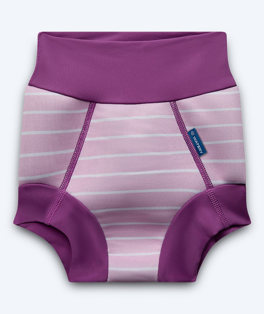 Watery zwemluiers - Neopreen Swim Nappy - Paarse Strepen