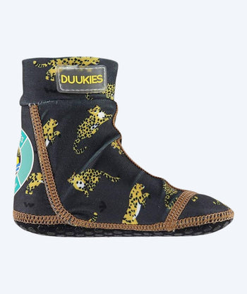 Duukies kind zwemsokken - Leopard - Zwart