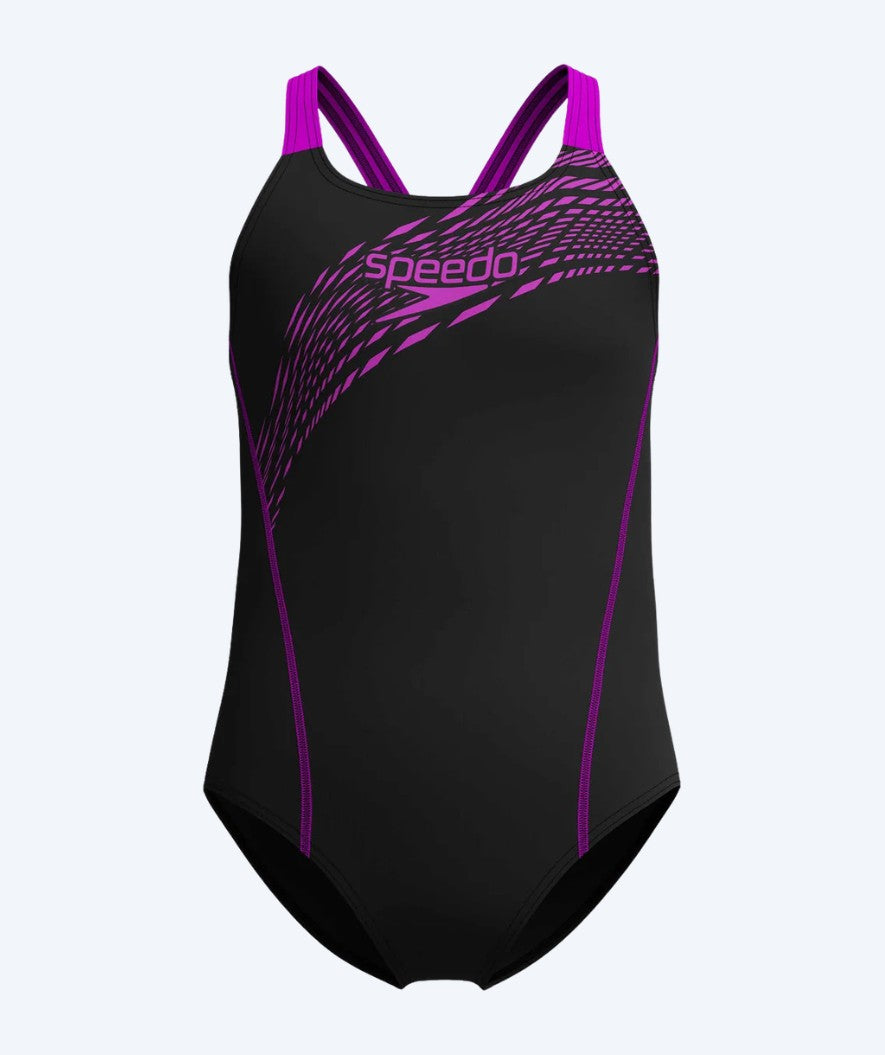 Speedo meisjes badpak - Medley Logo Medalist - Zwart/Roze