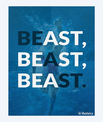 Watery zwemposter -  Be A Beast!