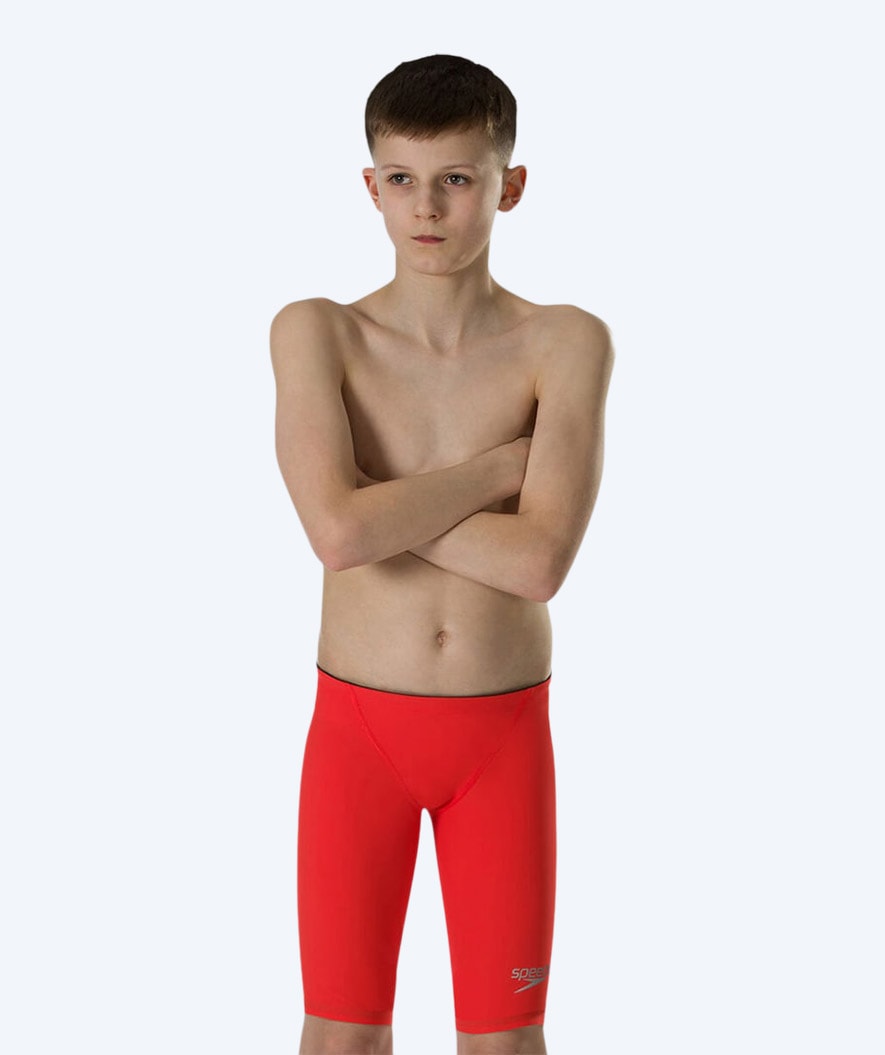 Speedo jongens wedstrijd zwembroek - LZR Element - Rood/zilver (Limited)