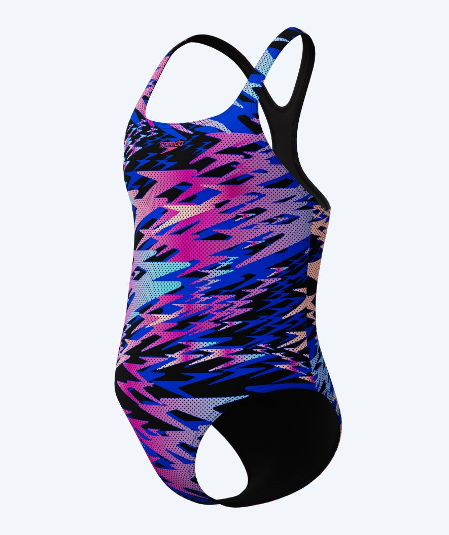 Speedo meisjes badpak - Hyperboom Print Medalist - Blauw/roze