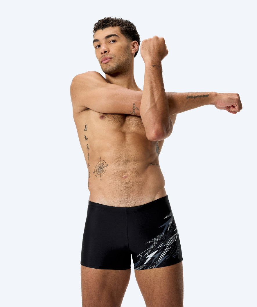 Speedo heren zwemboxers - Medley Logo - Zwart/lichtgrijs