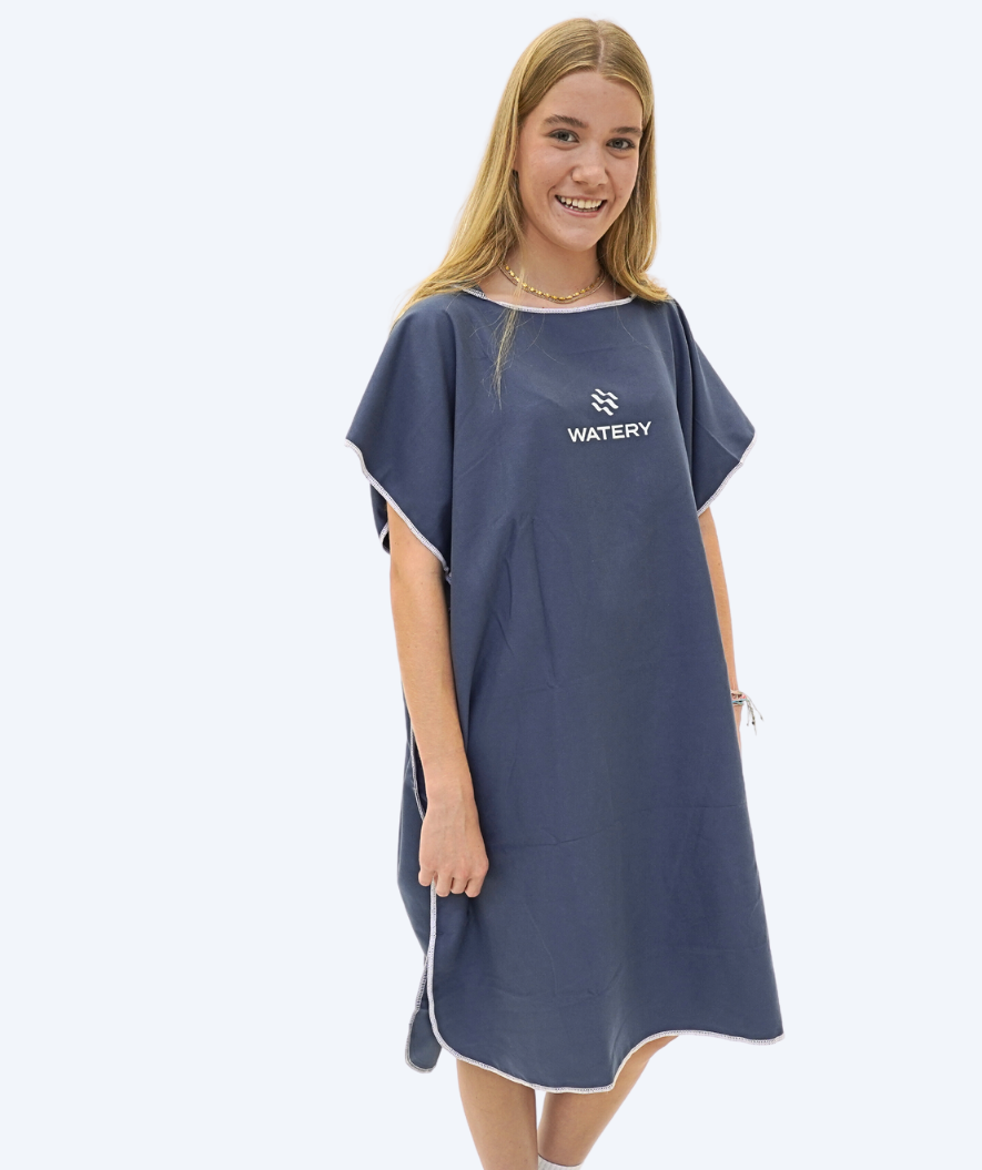 Watery volwassenen badponcho - Microvezel - Donkerblauw