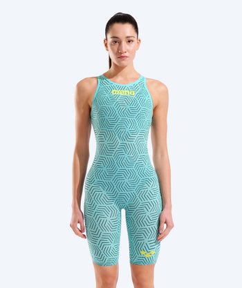 Arena dames wedstrijd badpak - Carbon Air 2 - Blauw/geel