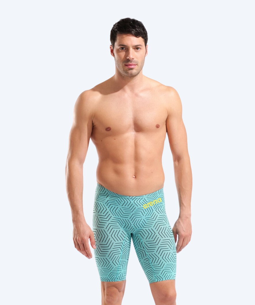 Arena heren wedstrijd zwembroek - Carbon Air 2 - Blauw/geel
