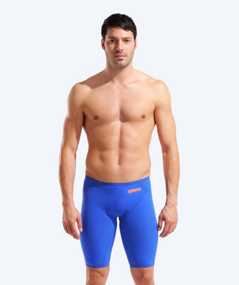 Arena heren wedstrijd zwembroek - Veloce - Blauw/oranje