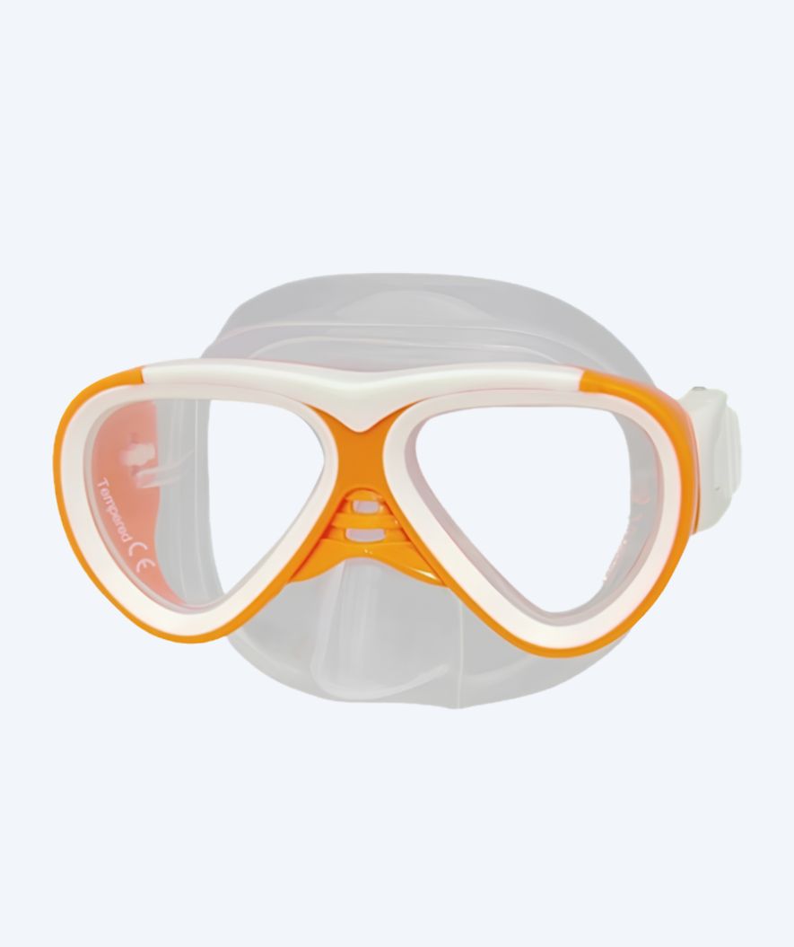 Primotec kind duikbril op sterkte - M59 (-1.0 – -8.0) en (+1.0 – +4.0) - Oranje/Wit
