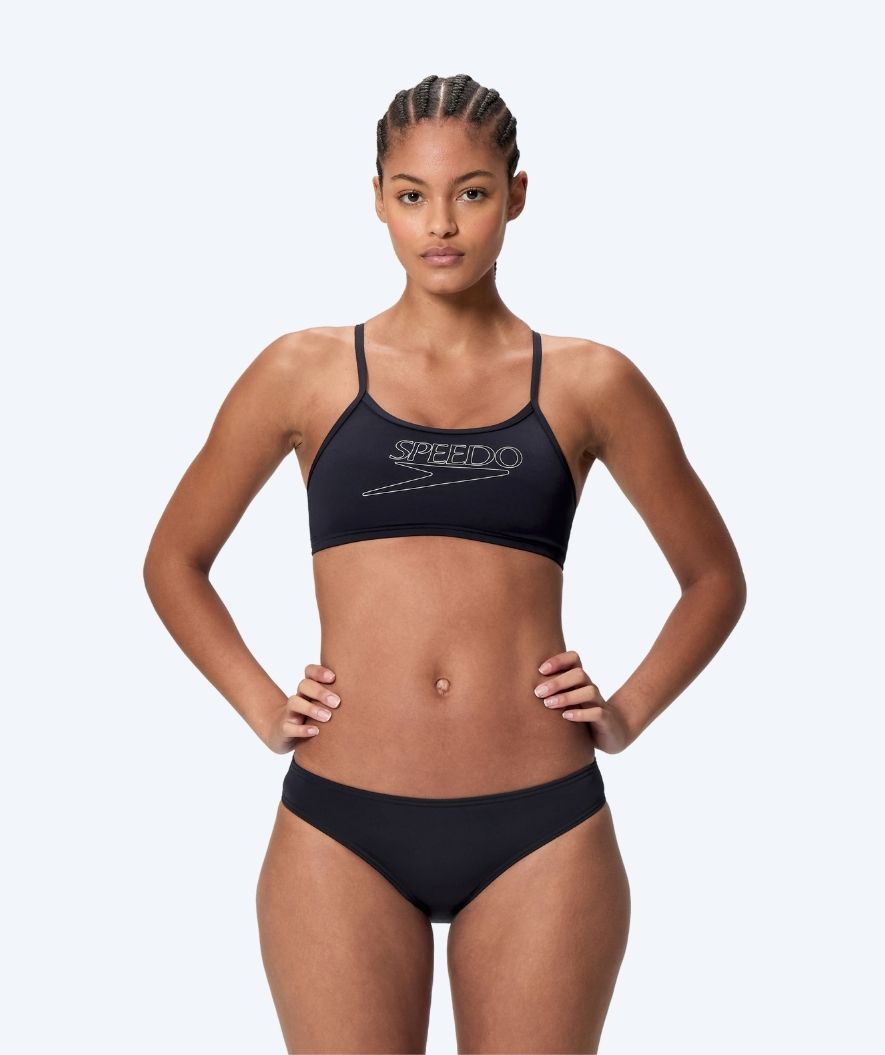Speedo dames bikini - Endurance Logo Thin Strap - Zwart