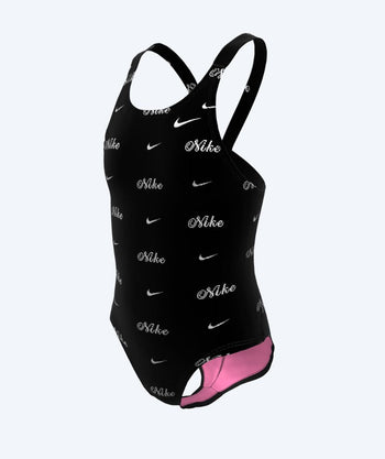 Nike meisjes badpak - Hydrastrong Print Fastback - Zwart/wit