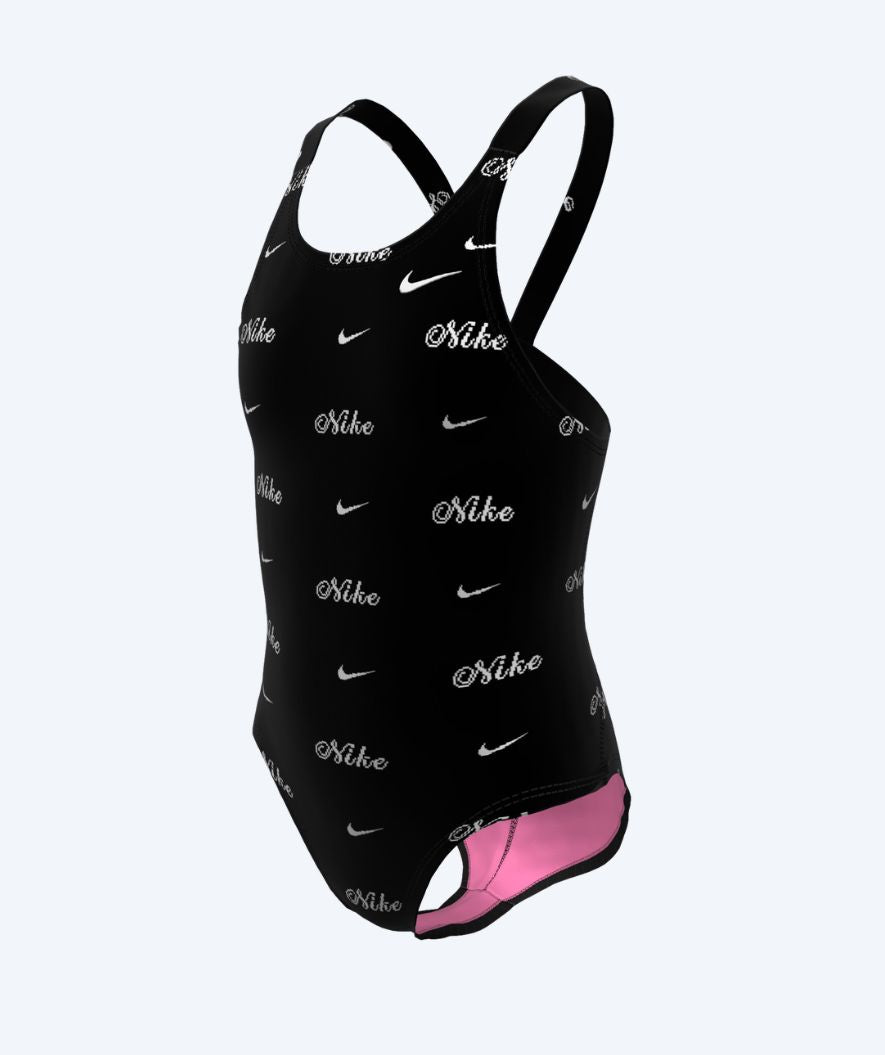 Nike meisjes badpak - Hydrastrong Print Fastback - Zwart/Wit