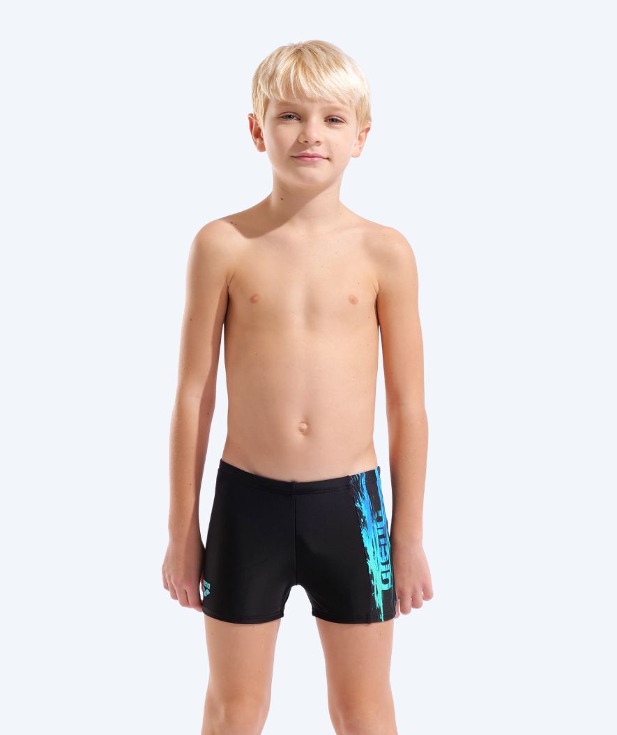 Arena jongens zwemboxers - Paint - Zwart/Blauw