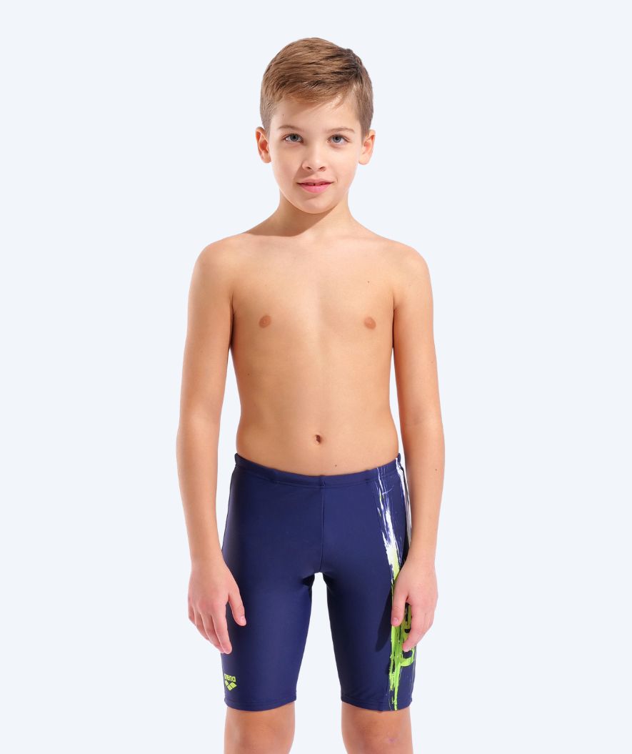 Arena jongens zwemjammer - Paint - Donkerblauw/Groen