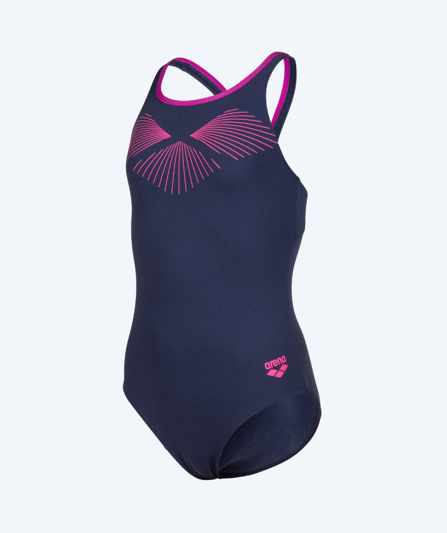 Arena meisjes badpak - Bay Swim Pro Back - Donkerblauw/Roze