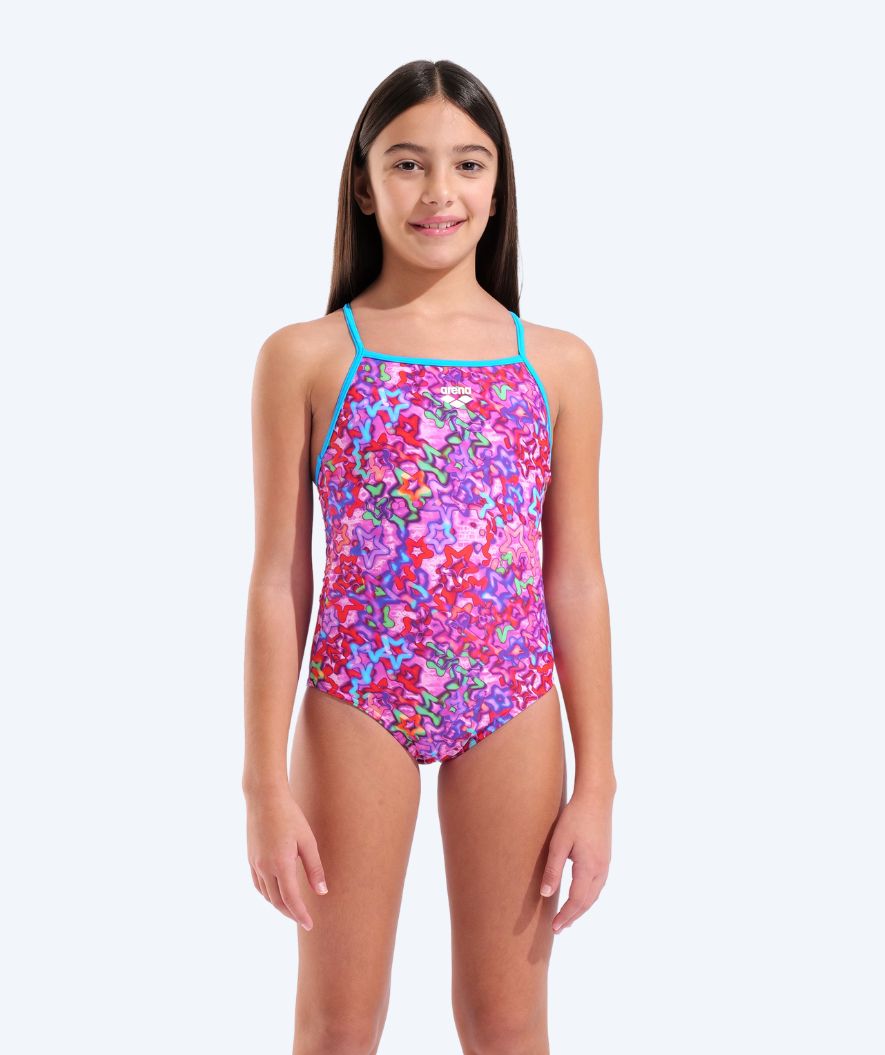 Arena meisjes badpak - Stars Light Drop Back - Lichtroze/Multi