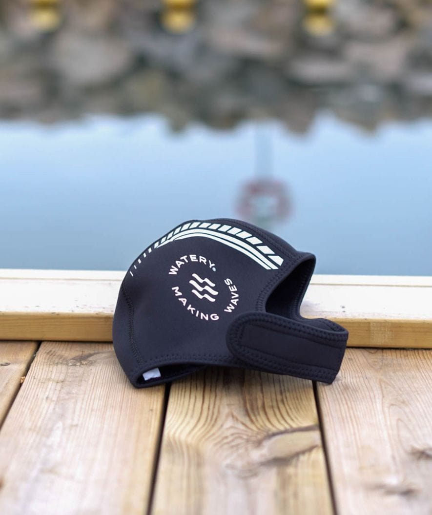 Watery neopreen cap - Reptile (3mm) - Zwart