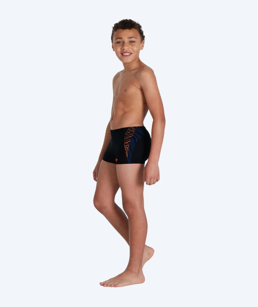 Speedo jongens zwemboxers - Plastisol Placement - Zwart/oranje