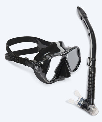 Watery volwassenen Combo snorkelset - Hudson Semi-Dry - Zwart