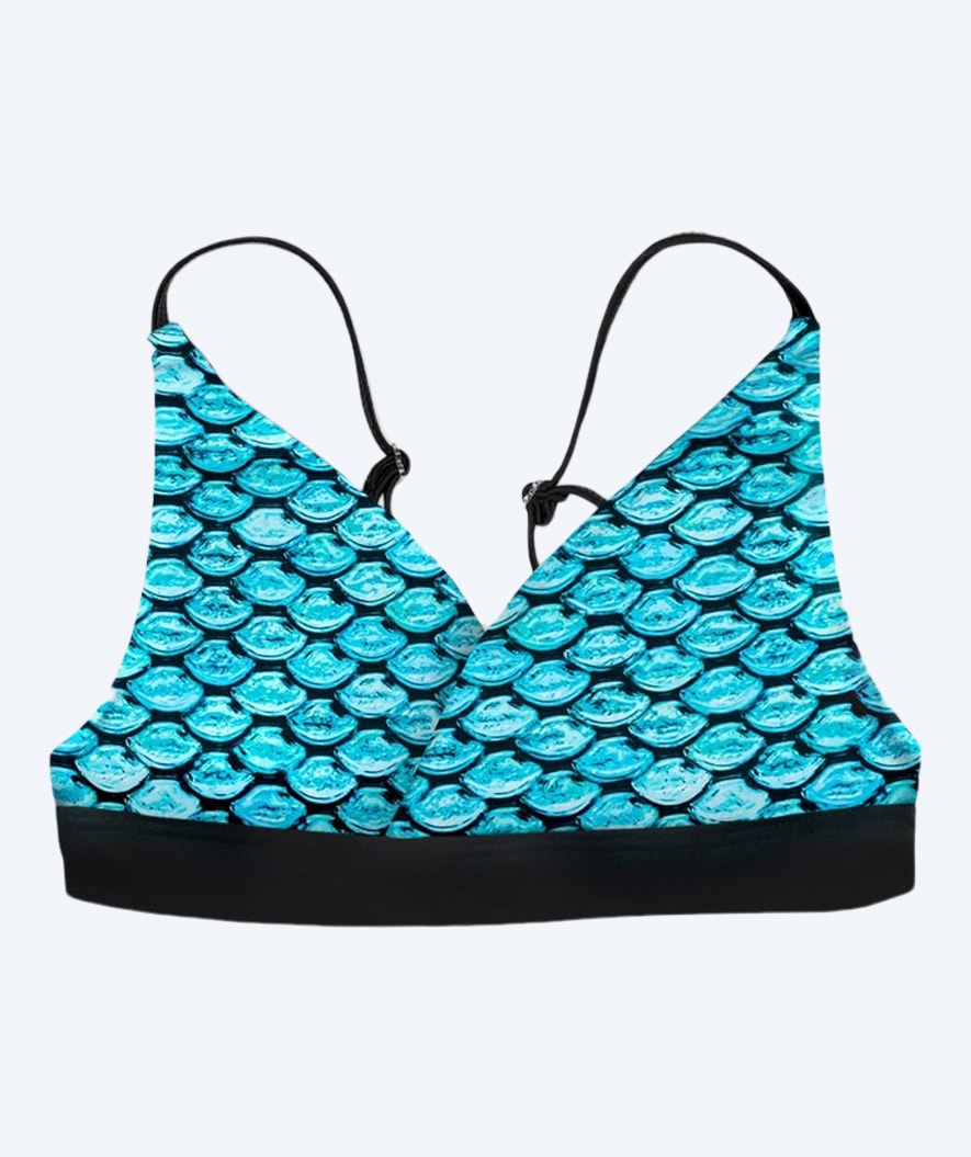 Fin Fun meisjes zeemeermin bikinitop zonder franje - Tidal Teal (Lichtblauw)