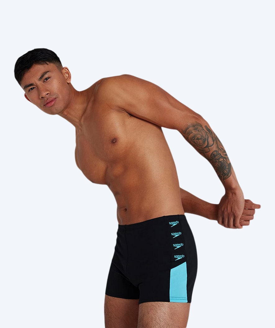 Speedo heren zwemboxers - Boom Logo Splice - Zwart/blauw