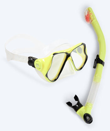 Watery volwassenen Combo snorkelset - Hudson Full-Dry - Geel