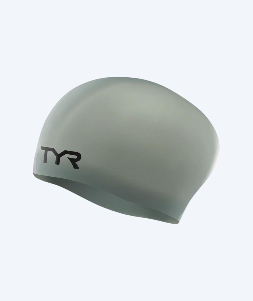 TYR lang haar badmuts - Silicone - Grijs