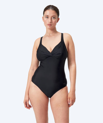 Speedo dames badpak met voering - Shaping Cross Knot - Zwart