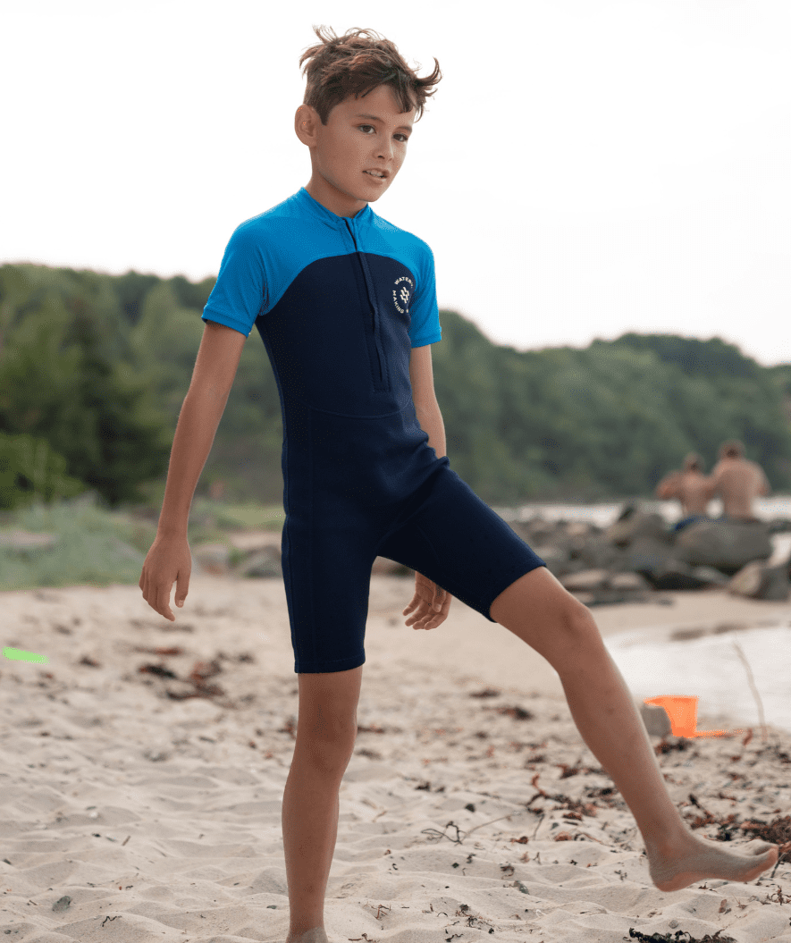 Watery kind UV wetsuit - Calypso Shorty - Donkerblauw