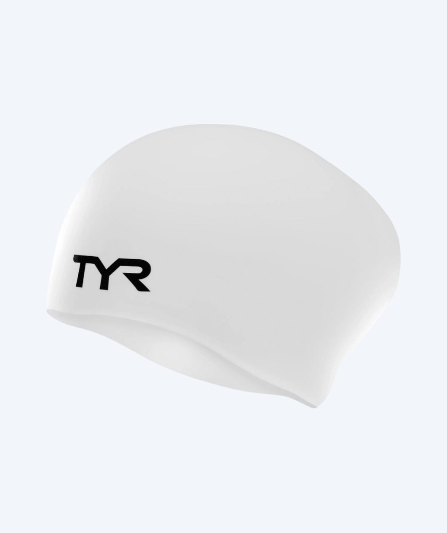 TYR lang haar badmuts - Silicone - Wit