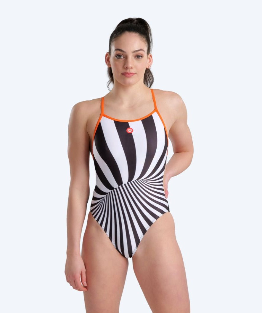 Arena dames badpak - Crazy - Zwart/wit