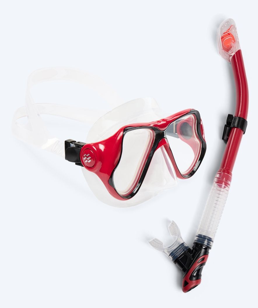Watery volwassenen Combo snorkelset - Hudson Full-Dry - Rood