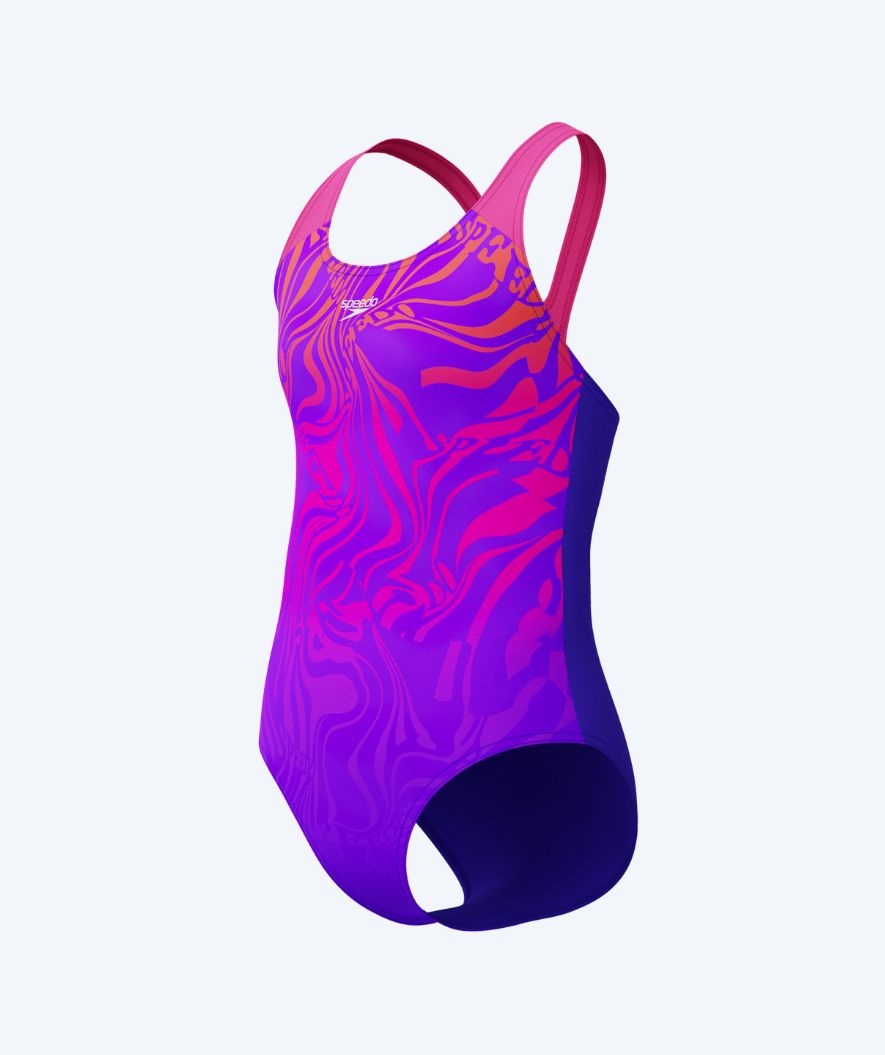 Speedo badpak voor meisjes - Digitale Plaatsing Splashback - Paars