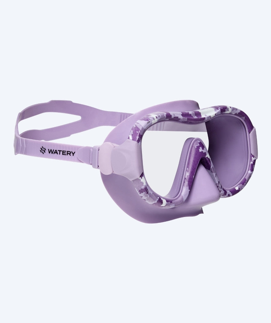 Watery volwassenen duikbril (vanaf 12 jaar) - Rudder Camo - Paars