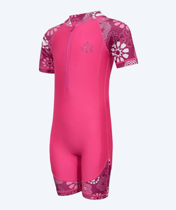 Watery UV-pak voor kinderen - Athena Korte Mouw Rashguard - Roze