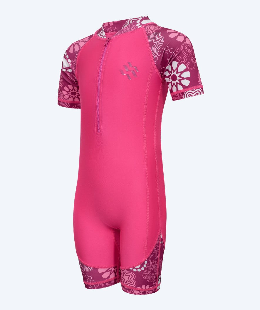 Watery UV-pak voor kinderen - Athena Korte Mouw Rashguard - Roze