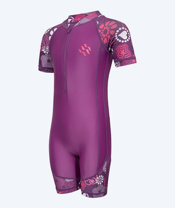 Watery UV-pak voor kinderen - Athena Korte Mouw Rashguard - Paars