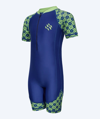Watery UV-pak voor kinderen - Athena Korte Mouw Rashguard - Groen/donkerblauw